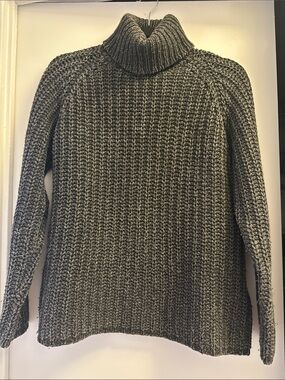 Ralph Lauren Olive Green Chunky Knit Turtleneck Sweater